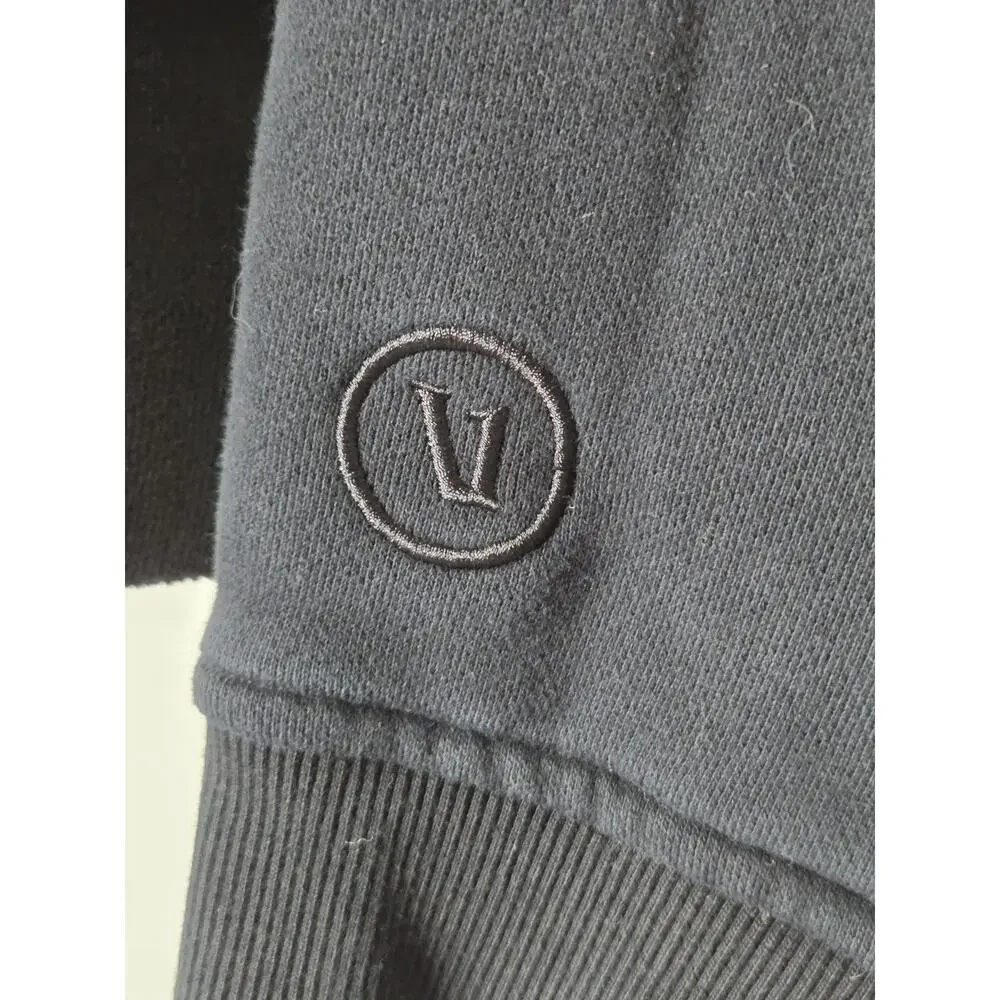 Vuori Sedona Sport Crew Cropped Terry Sweatshirt Women's XS Black Elastic Hem - Picture 5 of 9